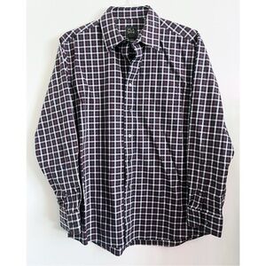 Jos. A. Bank • Men's Orange and Navy Blue Plaid Button Down Shirt